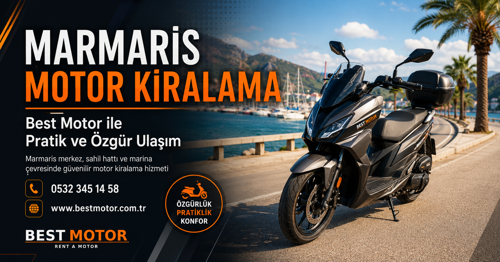 Marmaris Motor Kiralama Hizmetinde Best Motor ile Pratik ve Özgür Ulaşım